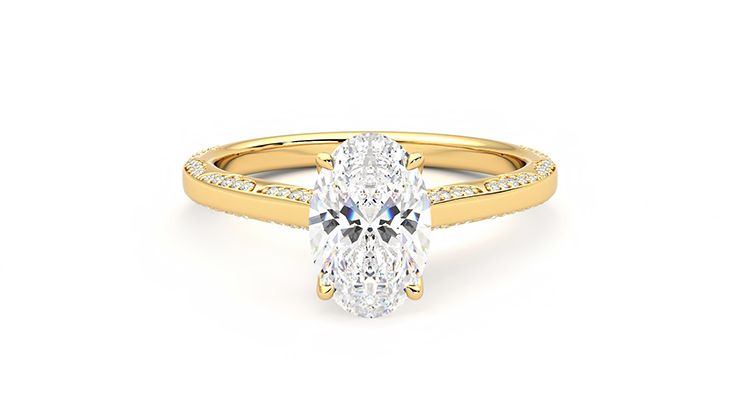 Taylor & Hart Crush Oval Engagement Ring 360 degree image 0