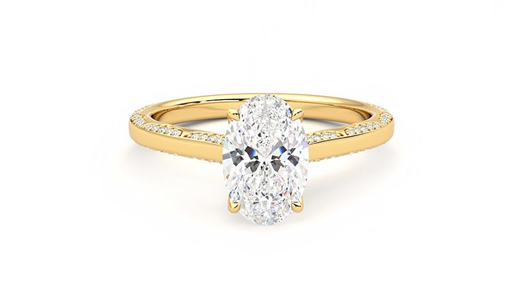 Taylor & Hart Crush Oval Engagement Ring 360 degree image 1