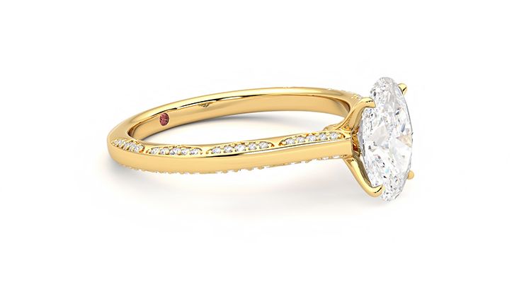Taylor & Hart Crush Oval Engagement Ring 360 degree image 7