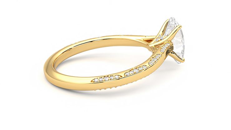 Taylor & Hart Crush Oval Engagement Ring 360 degree image 11