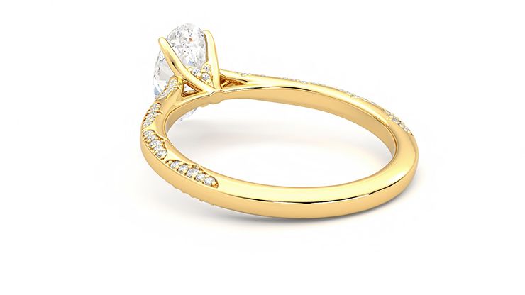 Taylor & Hart Crush Oval Engagement Ring 360 degree image 17