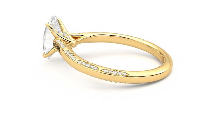 Taylor & Hart Crush Oval Engagement Ring 360 degree image 19