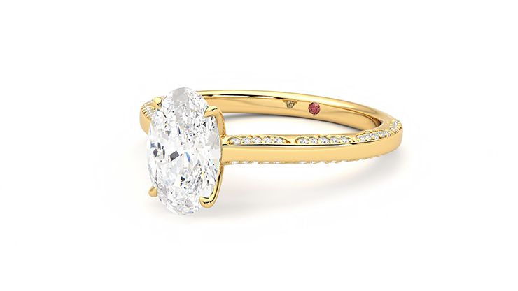 Taylor & Hart Crush Oval Engagement Ring 360 degree image 25