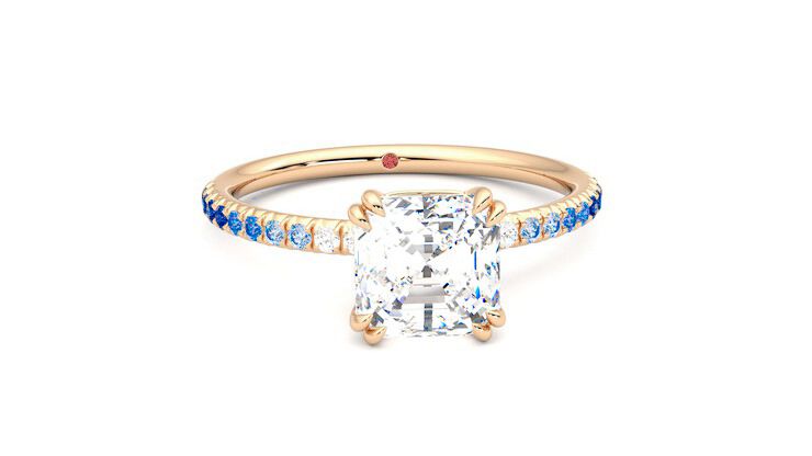 Taylor & Hart Damson Asscher Engagement Ring 360 degree image 2