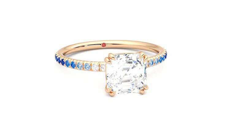 Taylor & Hart Damson Asscher Engagement Ring 360 degree image 3