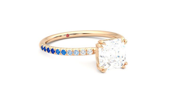 Taylor & Hart Damson Asscher Engagement Ring 360 degree image 5