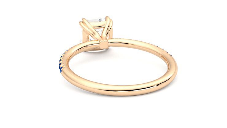 Taylor & Hart Damson Asscher Engagement Ring 360 degree image 16