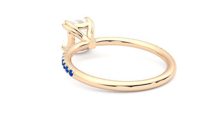 Taylor & Hart Damson Asscher Engagement Ring 360 degree image 17