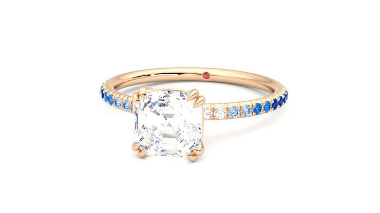 Taylor & Hart Damson Asscher Engagement Ring 360 degree image 27