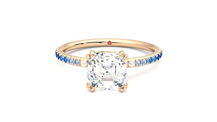 Taylor & Hart Damson Asscher Engagement Ring 360 degree image 29