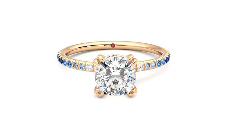 Taylor & Hart Damson Cushion Engagement Ring 360 degree image 1