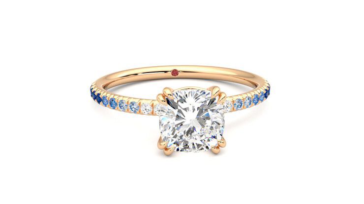 Taylor & Hart Damson Cushion Engagement Ring 360 degree image 2