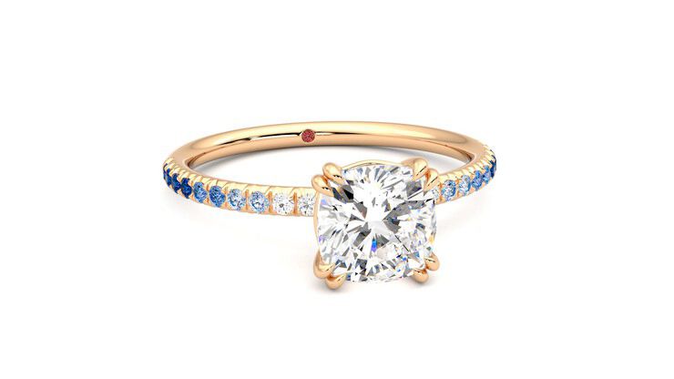 Taylor & Hart Damson Cushion Engagement Ring 360 degree image 3
