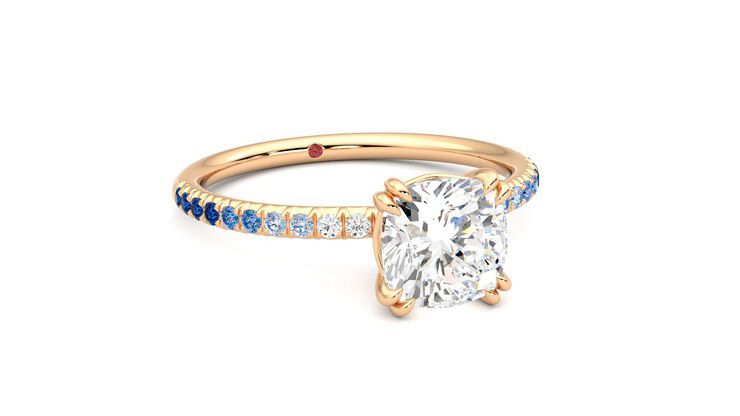 Taylor & Hart Damson Cushion Engagement Ring 360 degree image 4