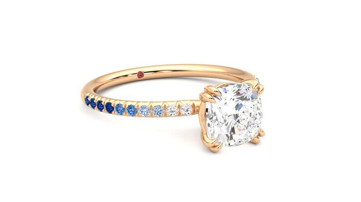 Taylor & Hart Damson Cushion Engagement Ring 360 degree image 5
