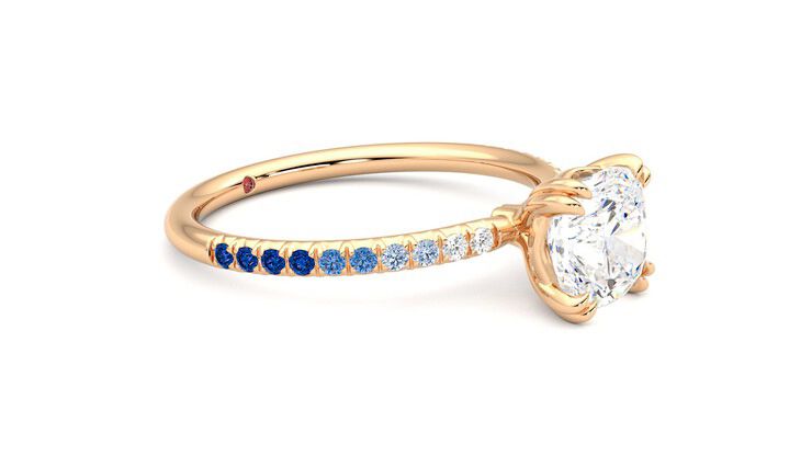 Taylor & Hart Damson Cushion Engagement Ring 360 degree image 7