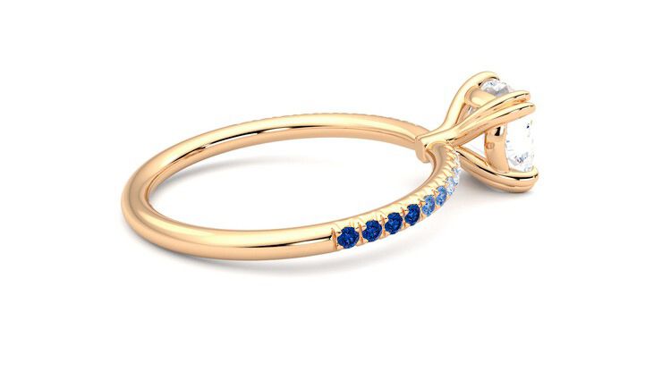 Taylor & Hart Damson Cushion Engagement Ring 360 degree image 11