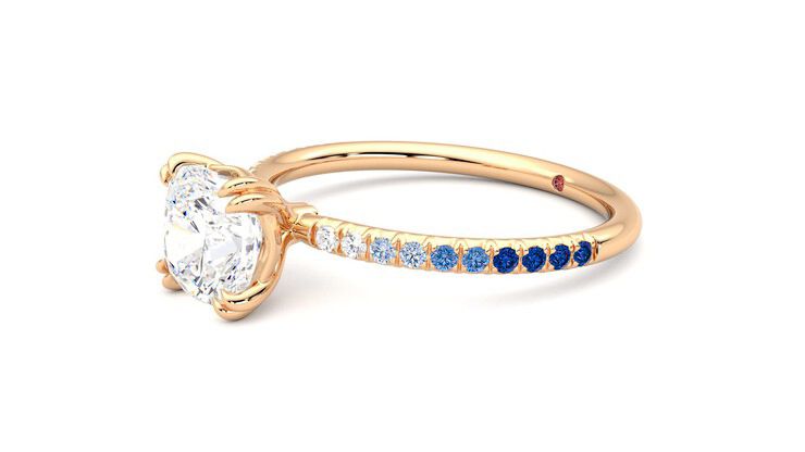 Taylor & Hart Damson Cushion Engagement Ring 360 degree image 23