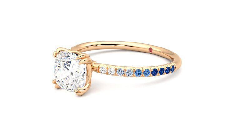 Taylor & Hart Damson Cushion Engagement Ring 360 degree image 24