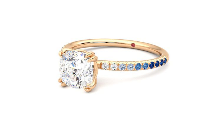 Taylor & Hart Damson Cushion Engagement Ring 360 degree image 25