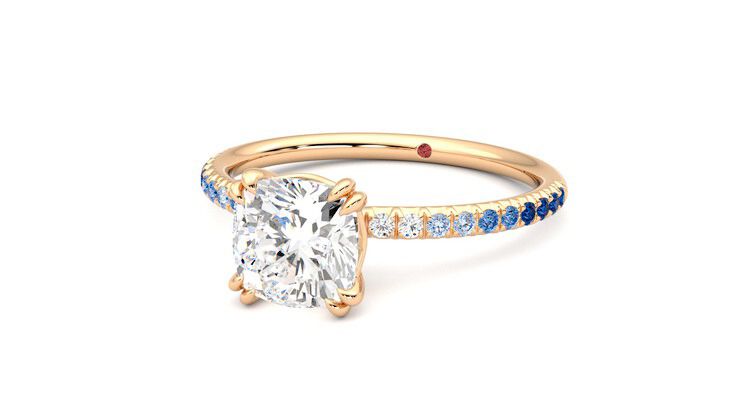Taylor & Hart Damson Cushion Engagement Ring 360 degree image 26