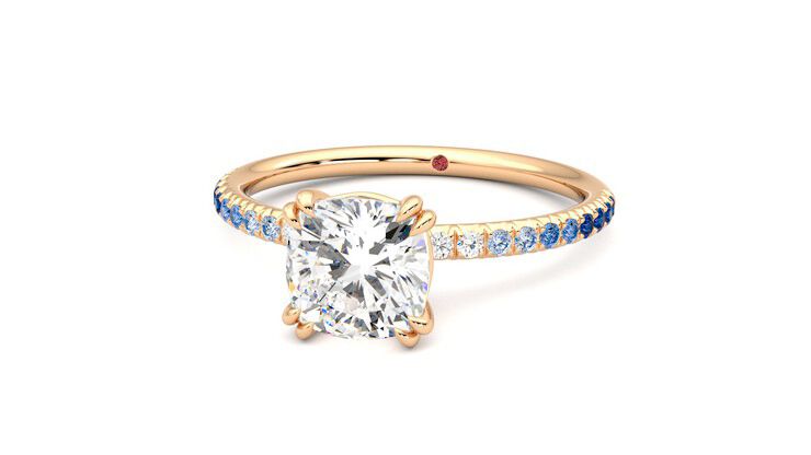 Taylor & Hart Damson Cushion Engagement Ring 360 degree image 27
