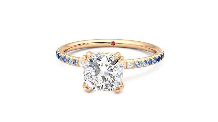 Taylor & Hart Damson Cushion Engagement Ring 360 degree image 28