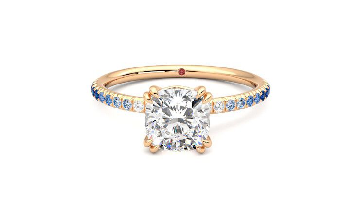 Taylor & Hart Damson Cushion Engagement Ring 360 degree image 29