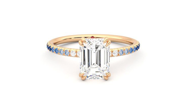 Taylor & Hart Damson Emerald Engagement Ring 360 degree image 1