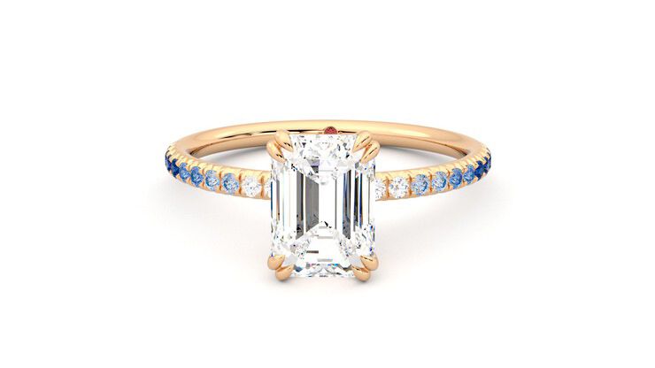 Taylor & Hart Damson Emerald Engagement Ring 360 degree image 29