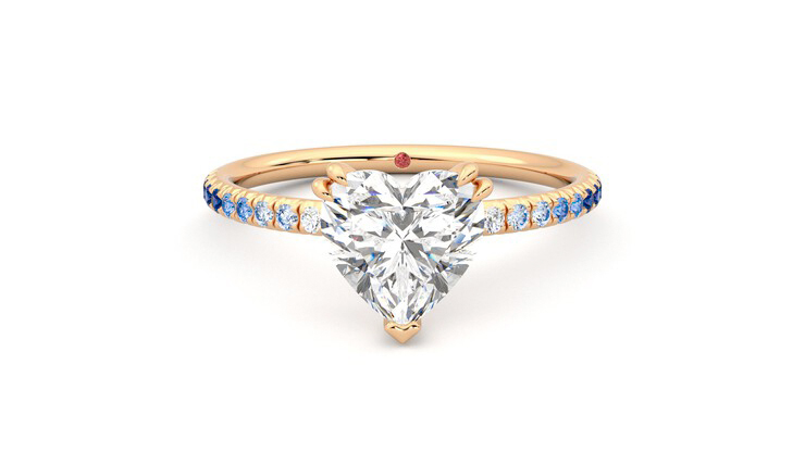 Taylor & Hart Damson Heart Engagement Ring 360 degree image 0