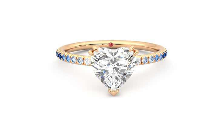 Taylor & Hart Damson Heart Engagement Ring 360 degree image 1