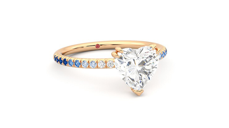 Taylor & Hart Damson Heart Engagement Ring 360 degree image 4