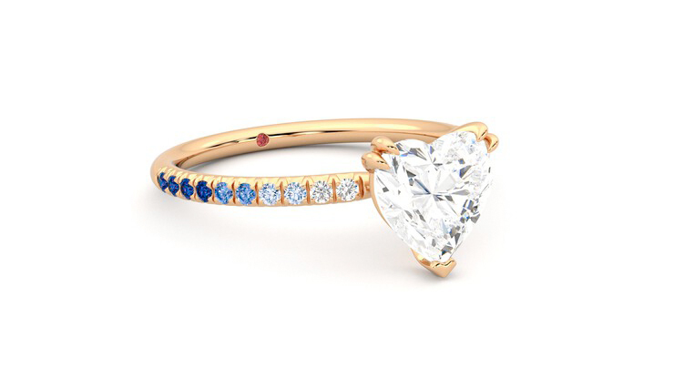 Taylor & Hart Damson Heart Engagement Ring 360 degree image 5
