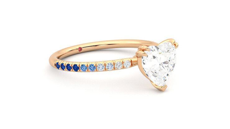 Taylor & Hart Damson Heart Engagement Ring 360 degree image 6