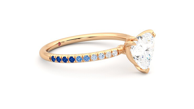 Taylor & Hart Damson Heart Engagement Ring 360 degree image 7