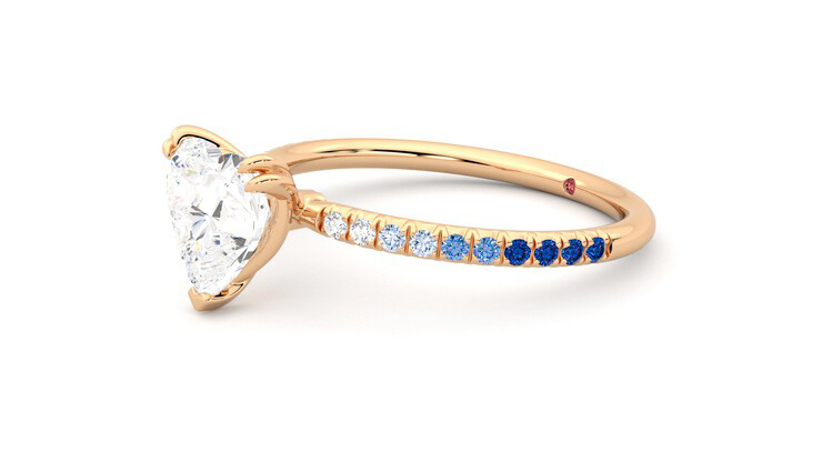 Taylor & Hart Damson Heart Engagement Ring 360 degree image 23