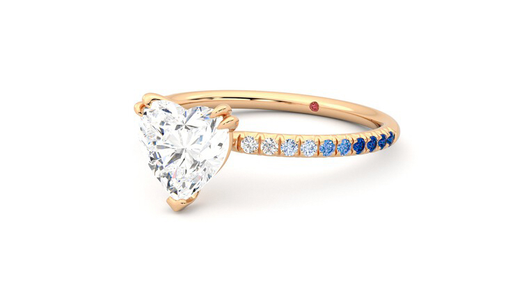 Taylor & Hart Damson Heart Engagement Ring 360 degree image 25