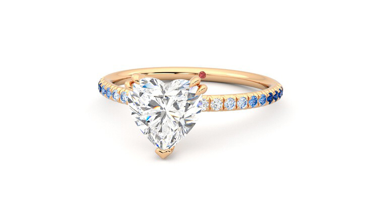 Taylor & Hart Damson Heart Engagement Ring 360 degree image 27