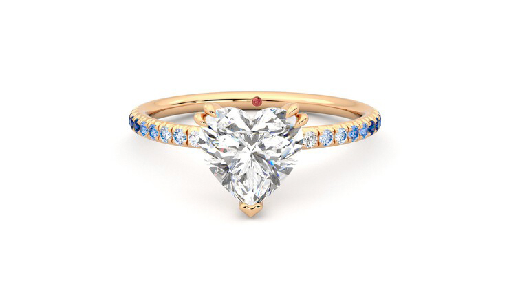 Taylor & Hart Damson Heart Engagement Ring 360 degree image 29