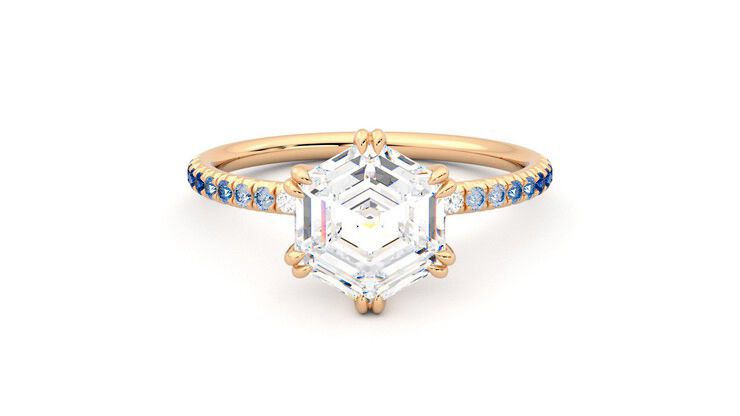 Taylor & Hart Damson Hexagonal Engagement Ring 360 degree image 0