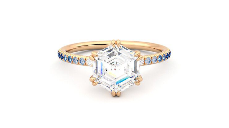 Taylor & Hart Damson Hexagonal Engagement Ring 360 degree image 1