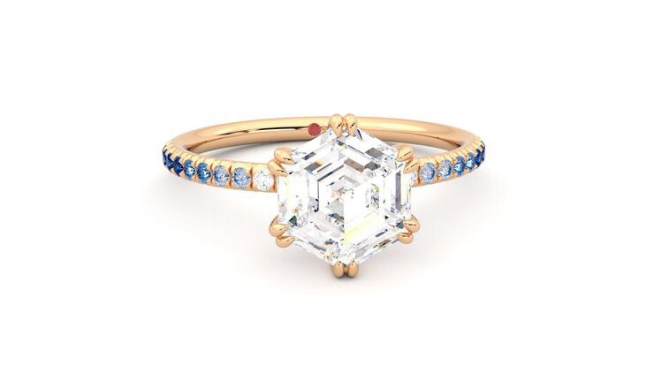 Taylor & Hart Damson Hexagonal Engagement Ring 360 degree image 2