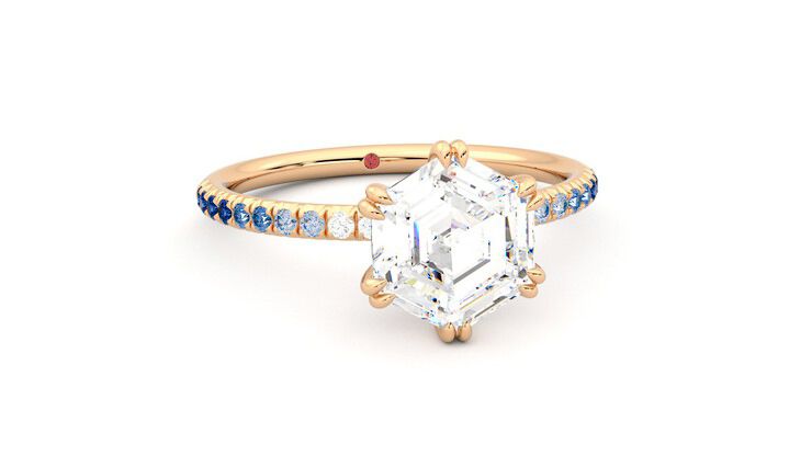 Taylor & Hart Damson Hexagonal Engagement Ring 360 degree image 3