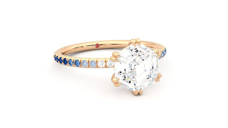 Taylor & Hart Damson Hexagonal Engagement Ring 360 degree image 4