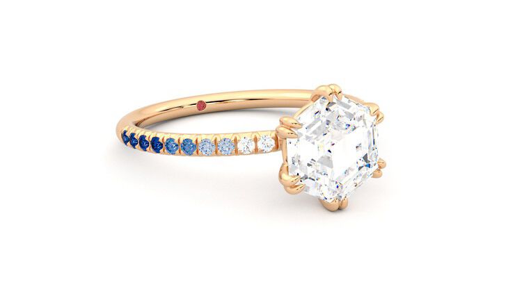 Taylor & Hart Damson Hexagonal Engagement Ring 360 degree image 5