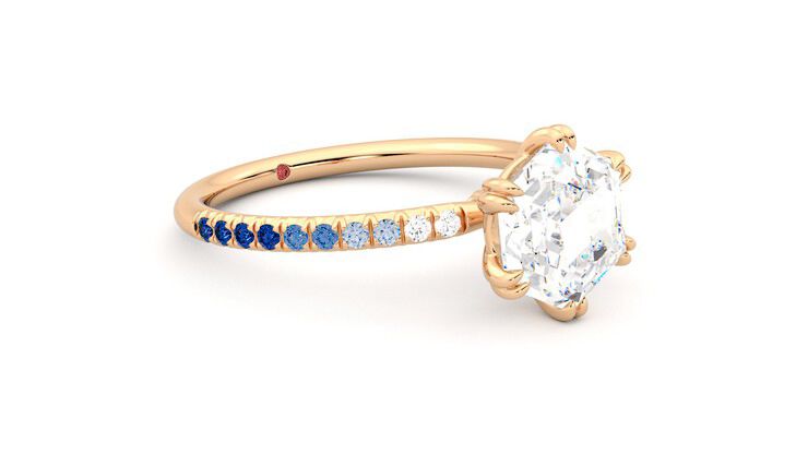 Taylor & Hart Damson Hexagonal Engagement Ring 360 degree image 6