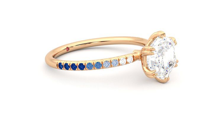 Taylor & Hart Damson Hexagonal Engagement Ring 360 degree image 7