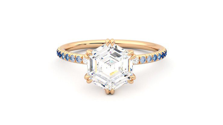 Taylor & Hart Damson Hexagonal Engagement Ring 360 degree image 29