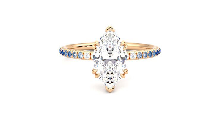 Taylor & Hart Damson Marquise Engagement Ring 360 degree image 0